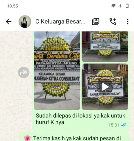 Pengiriman Papan Bunga Duka Rembul Bojong